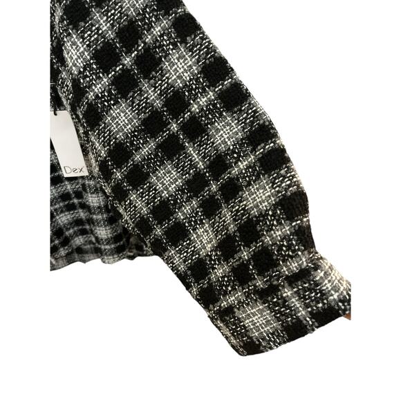 Dex Black and White Plaid Button Up Jacket Shacket Size XL - Picture 6 of 10